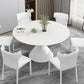 Round Sintered Stone Dining Table Modern Turntable Furniture with Pedestal Base