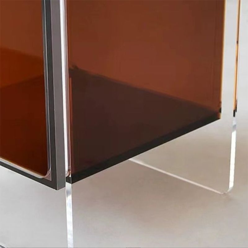 Rectangular Acrylic End Table Set with Storage Modern Simple 21.65" Tall Side Table