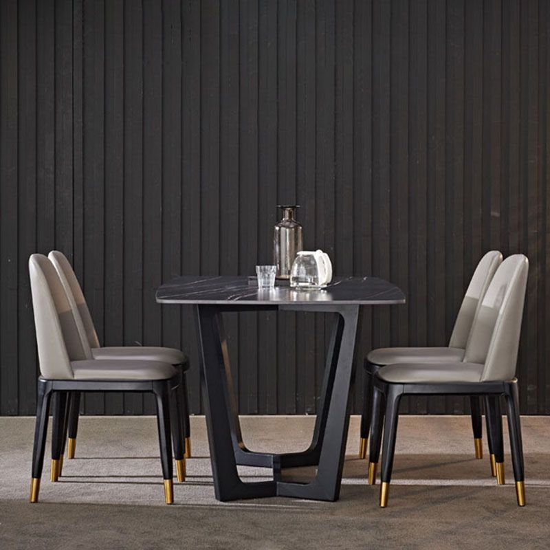 Contemporary Dining Armless Chair Matte Finish Leather Curved Parsons Chair Clearhalo ' kitchen&dining_furn' 'Dining Chairs' 'Dining Tables & Seating' 'dining_chair' 'furn' 'furn_dining_chair' 'Furniture' 'furniture_dining_chair' 'Kitchen & Dining Furniture' 'kitchen' 1200x1200_bef27b9a-c5f9-4a68-8ce9-224516778b6d