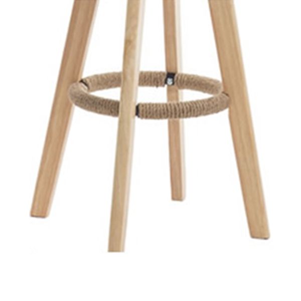 Contemporary Rubberwood Home Stool Footrest Upholstered Bar Stools