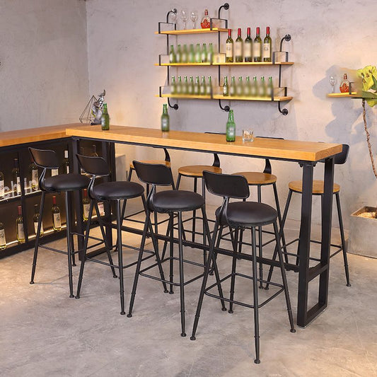 Industrial Bar and Counter Stool Low Back Stool with 4 Metal Legs Clearhalo 'Bar Furniture' 'Bar Stools' 'bar_stools' 'furn' 'furn_bar_stools' 'Furniture' 'furniture_bar_stools' 'Kitchen & Dining Furniture' 1200x1200_bef31171-197e-450c-81bb-0984ec96eef8