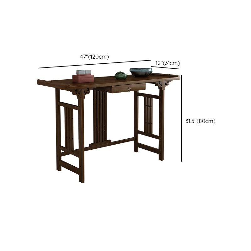 Wood Hall Console Table Mid Century Modern Rectangle End Table