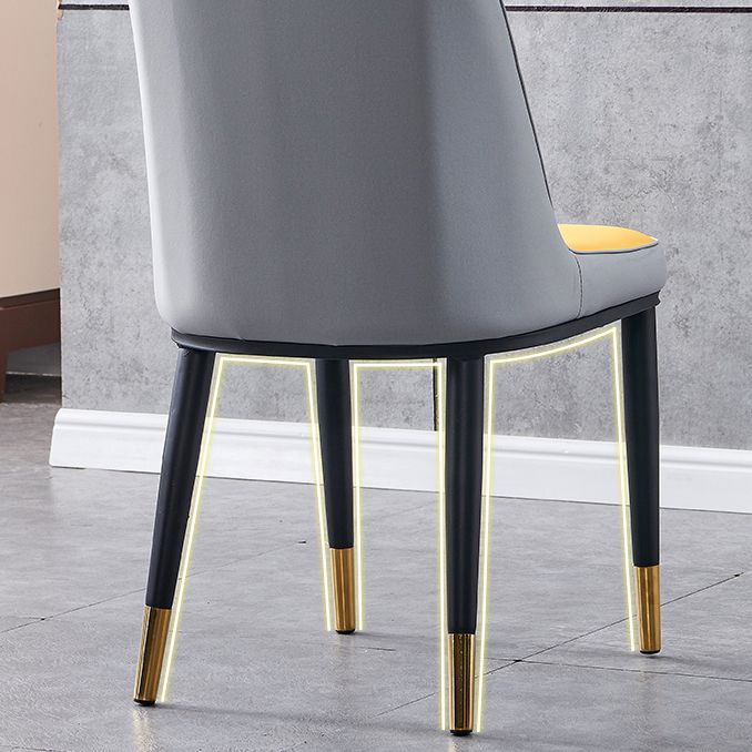 Glam Metal Dining Armless Chair Parsons Dining Single Chair for Restaurant Clearhalo ' kitchen&dining_furn' 'Dining Chairs' 'Dining Tables & Seating' 'dining_chair' 'furn' 'furn_dining_chair' 'Furniture' 'furniture_dining_chair' 'Kitchen & Dining Furniture' 'kitchen' 1200x1200_bef3f687-3c3e-4c4d-bf20-006bd77bb94e