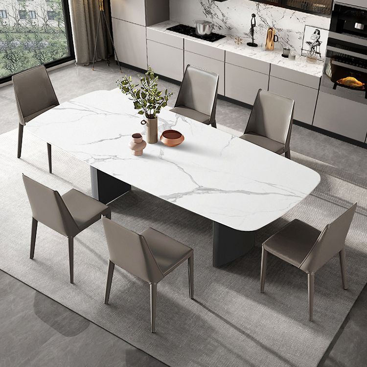 Sedie da pranzo e accento in pelle finta moderna per sala da pranzo