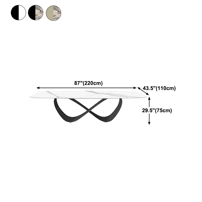 Stone Top Esstisch Industrial Rechtecktisch mit Sockelbasis