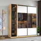 Sliding Wardrobe Closet Engineered Wood Wardrobe Armoire for Bedroom