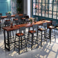 Rectangle Brown Indoor Event and Cocktail Table Trestle Wood Bar Height Pub Table Clearhalo 'Bar Furniture' 'Bar Tables' 'bar_tables' 'furn' 'furn_bar_tables' 'Furniture' 'furniture_bar_tables' 'Kitchen & Dining Furniture' 1200x1200_bef67428-18c9-42ec-aa8f-63f34fbfcb71