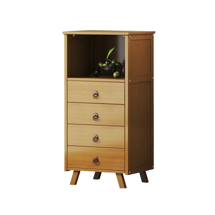 Mid-Century Accent Chest with Shelf and Drawers and Straight Legs