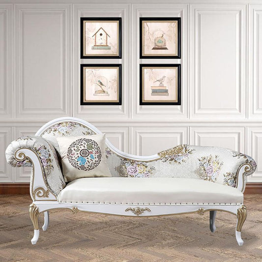 Modern Glam Upholstered Chaise Lounge Couch Rolled Arms Chaise Clearhalo 'Chairs & Seating' 'Chaise Lounge' 'chaise_lounge' 'furn' 'furn_chaise_lounge' 'Furniture' 'Living Room Furniture' 1200x1200_bef6b131-30bc-4ba7-869b-7e6c8d9f07b6