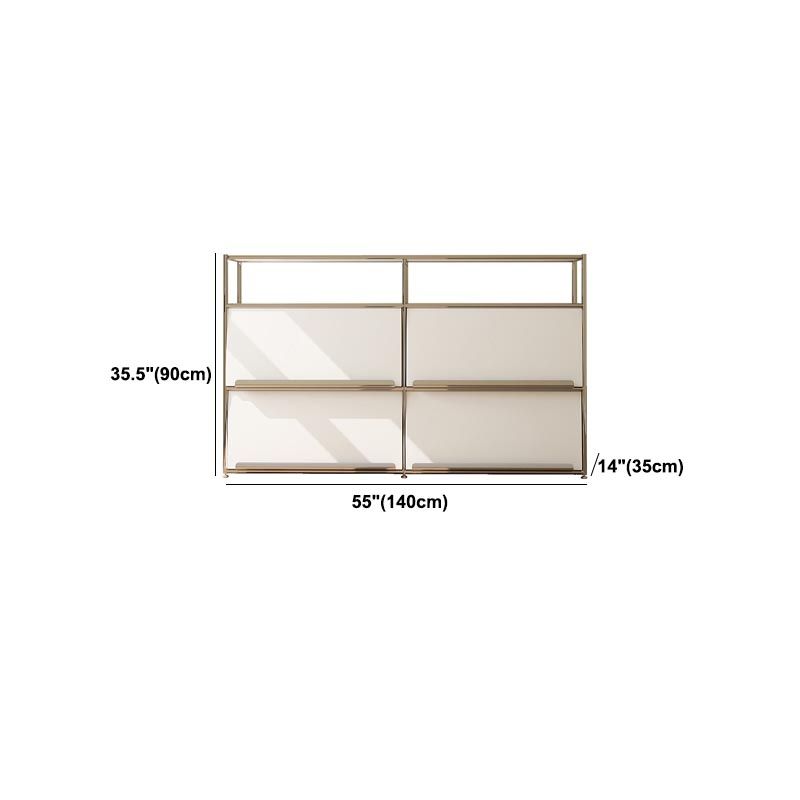 Contemporary Metal Sideboard with Drawers White Dining Buffet for Living Room Clearhalo 'buffet_sideboard' 'Buffets & Sideboards' 'furn' 'furn_buffet_sideboard' 'Furniture' 'Kitchen & Dining Furniture' 1200x1200_bef83236-88ec-49eb-8c96-7be4845d06c5