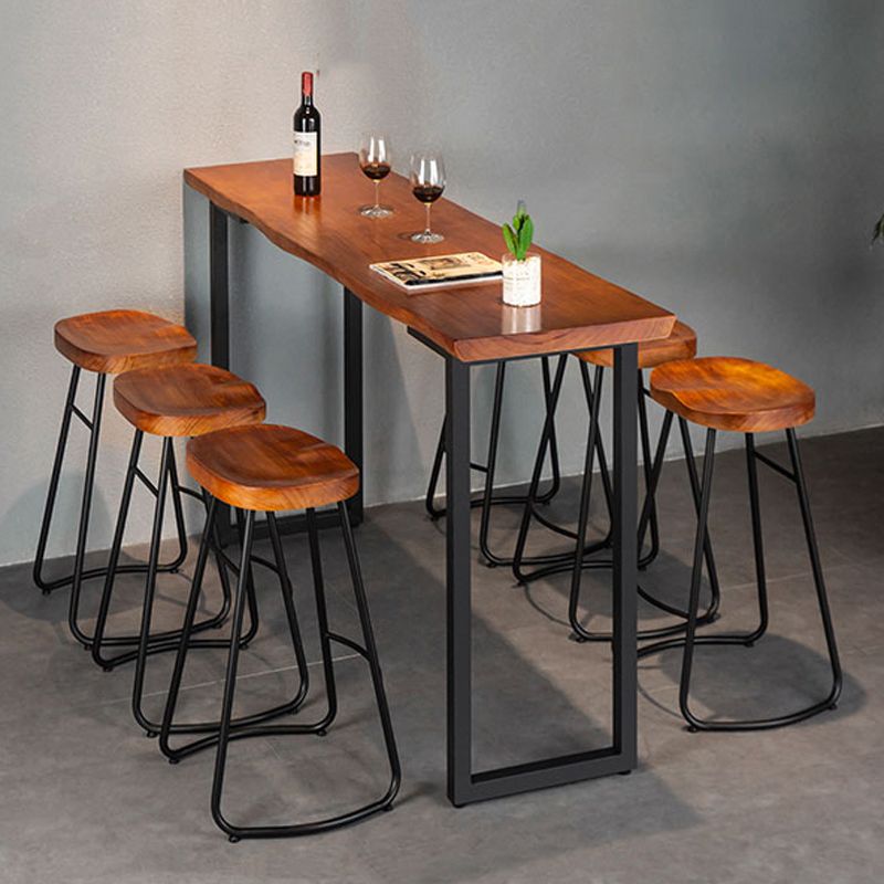 Industrielles 1/2/7-teiliges Stehtisch-Set aus massivem Holz, rechteckiges Theken-Set für den Heimgebrauch