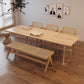 Solid Wood Trestle Base Table Modern Furniture in Natural for Restaurant Clearhalo 'Dining Tables & Seating' 'Dining Tables' 'dining_table' 'furn' 'furn_dining_table' 'Furniture' 'Kitchen & Dining Furniture' 1200x1200_befbec6d-ccf2-444a-9bbb-573cb75bb3c2