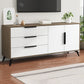 Console TV in legno contemporanea da 16 "D Wooden Console chiusa TV stand con 3-cassetto
