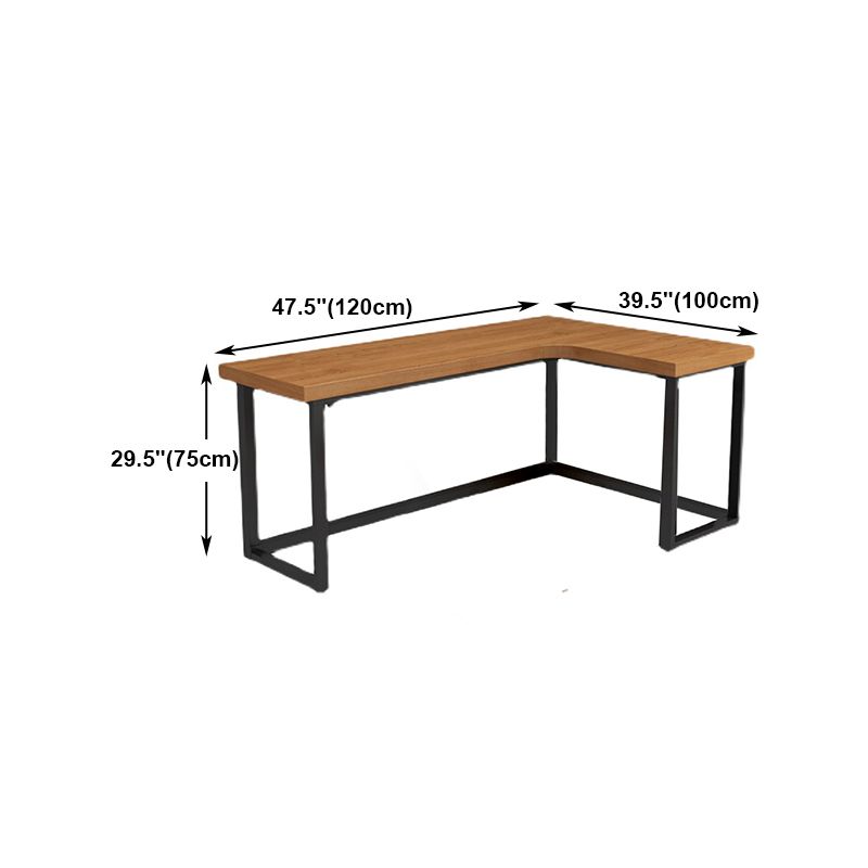 Escritorio de escritorio de escritura de esquina marrón contemporánea escritorio de madera de madera de pino