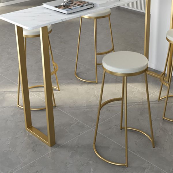 Glam Rectangle Bar Table Faux Marble Trestle Base Bistro Bar Desk Clearhalo 'Bar Furniture' 'Bar Tables' 'bar_tables' 'furn' 'furn_bar_tables' 'Furniture' 'Kitchen & Dining Furniture' 1200x1200_bf000494-f162-4946-bf54-ec0e2134247d