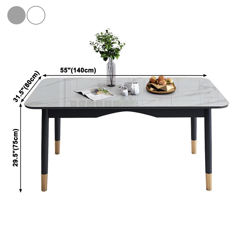 Traditional Luxury Dining Table Sintered Stone Table with 4 Black Legs for Dining Room Clearhalo ' dining_table' 'Dining Tables & Seating' 'Dining Tables' 'furn' 'furn_dining_table' 'Furniture' 'furniture_dining_table' 'Kitchen & Dining Furniture' 'kitchen&dining_furn' 'kitchen' 'kitchen_dining_table' 1200x1200_bf001520-04d9-4d6f-96af-bba7ebce9b1f