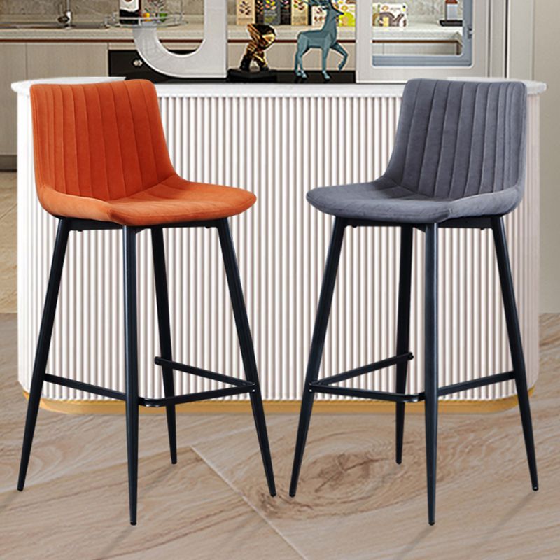Modern Velvet Bar Stool Backrest Counter Stool for Dining Room Clearhalo 'Bar Furniture' 'Bar Stools' 'bar_stools' 'furn' 'furn_bar_stools' 'Furniture' 'Kitchen & Dining Furniture' 1200x1200_bf00bdd6-f6ab-4263-81d0-1b975267d8dc