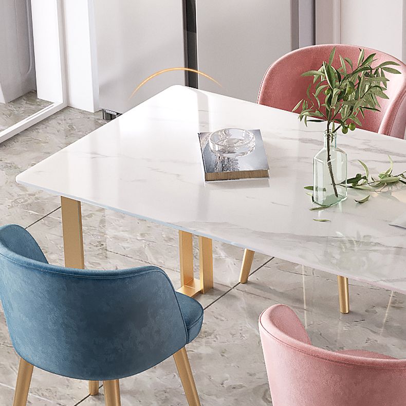 Contemporary White Standard Dining Table Rectangle Sintered Stone Dining Table for Kitchen Clearhalo ' dining_table' 'Dining Tables & Seating' 'Dining Tables' 'furn' 'furn_dining_table' 'Furniture' 'furniture_dining_table' 'Kitchen & Dining Furniture' 'kitchen&dining_furn' 'kitchen' 'kitchen_dining_table' 1200x1200_bf0477df-b2de-4af2-aac5-48d5a3165eba
