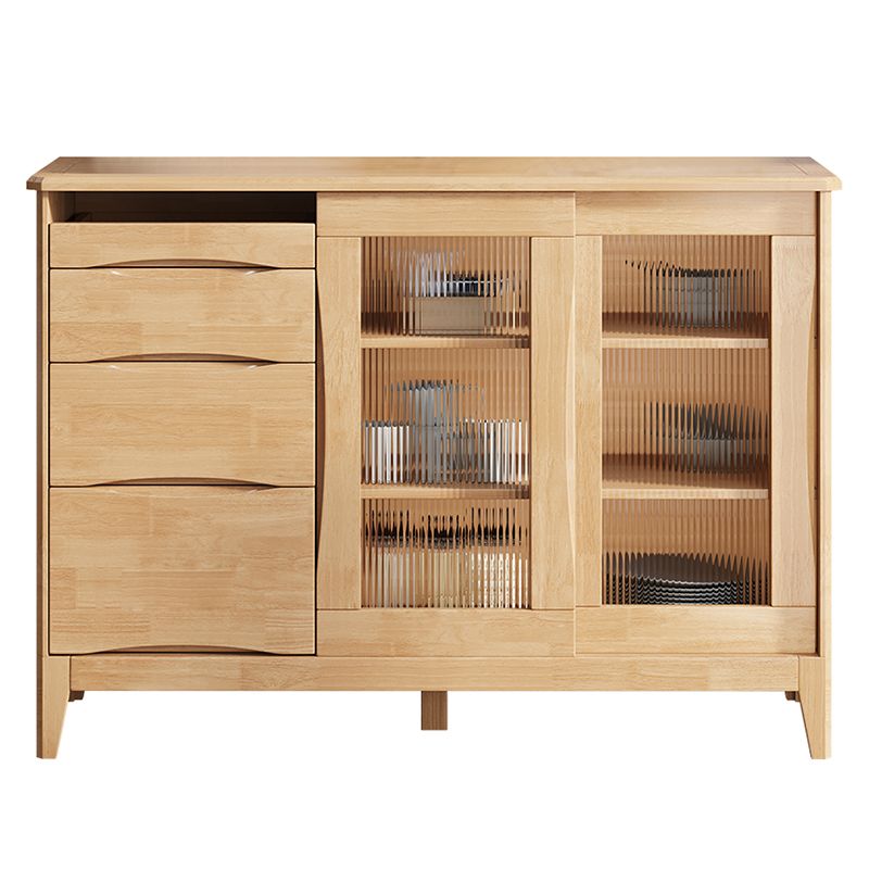 Tavolo da buffet in stile moderno in legno massiccio da 31,7 pollici con armadi