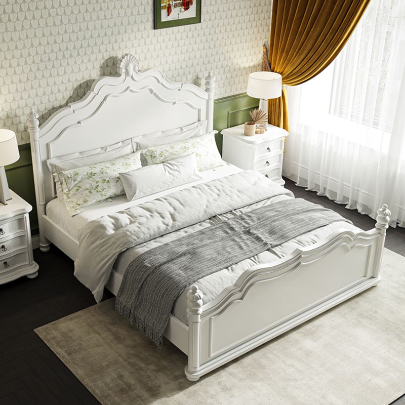 Victorian Standard Bed Solid Wood White Panel Bed with Headboard Clearhalo 'Bedroom Furniture' 'Beds' 'furn' 'furn_beds' 'Furniture' 1200x1200_bf05e2ee-7f1d-49bd-9229-b0d50db089d4