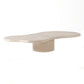Mesa de centro con pedestal escandinavo, mesa de cóctel de madera de forma libre para sala de estar