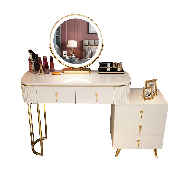 Contador de maquillaje de madera Mirador de tocador de espejo ajustable con cajón