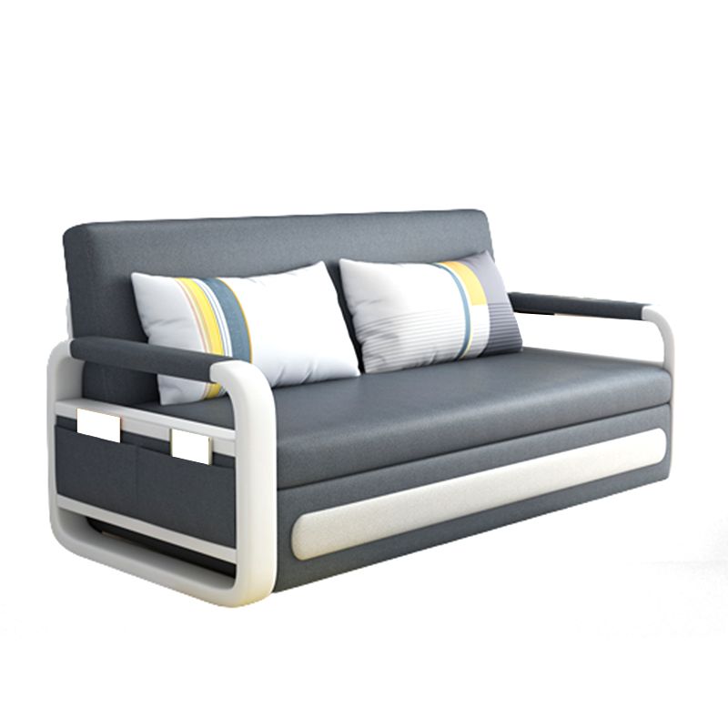 Divano in pelle in finto grigio letto 33.46 "divano a braccio quadrato largo