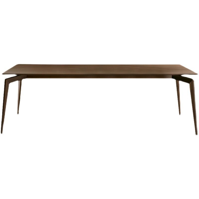 Industrial Style Rectangular Dining Table with Wooden Legs for Home Use