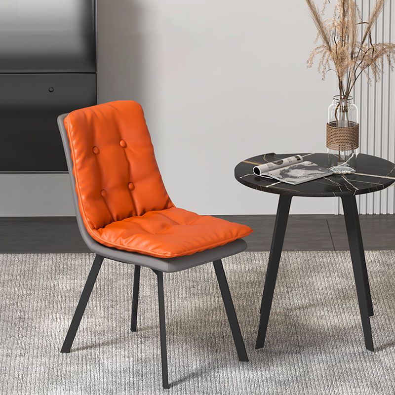 Industrial Style Faux Leather Dining Chairs Armless Solid Back Chair Clearhalo ' kitchen&dining_furn' 'Dining Chairs' 'Dining Tables & Seating' 'dining_chair' 'furn' 'furn_dining_chair' 'Furniture' 'furniture_dining_chair' 'Kitchen & Dining Furniture' 'kitchen' 1200x1200_bf0ade8c-6259-4263-b03c-ca396ab0b1c9