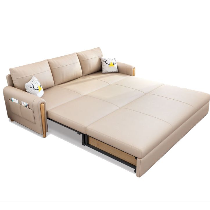 Cushion Back Sofa Futon Square Arms Convertible Sofa with Storage Clearhalo 'furn' 'furn_futons' 'Furniture' 'Futons & Daybeds' 'Futons' 'Living Room Furniture' 1200x1200_bf0baf94-b8d1-4fb3-bcbd-55efa10fbb34