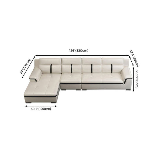 Gorgeous Style Seating White Black Sofa with Pillow Back Sofa Clearhalo 'furn' 'furn_sectionals' 'Furniture' 'furniture_sectionals' 'Living Room Furniture' 'Sectionals' 1200x1200_bf0bb546-cf09-4cd9-bb7c-c1b85f2f1abd