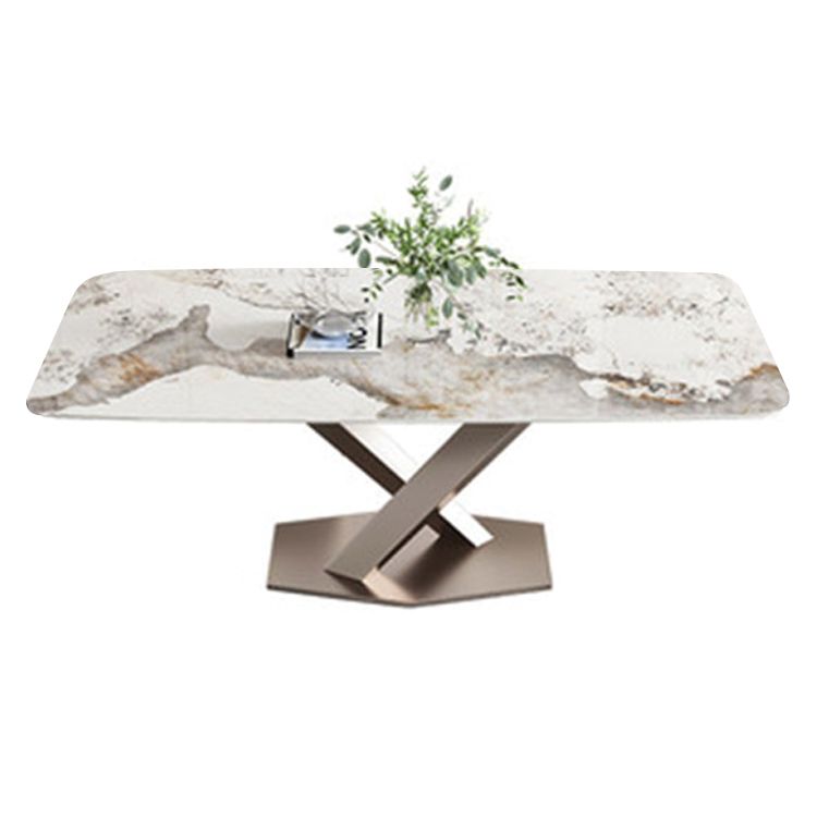 Rectangle Traditional Luxury Dining Table Grey Sintered Stone Table with Pedestal Base Clearhalo ' dining_table' 'Dining Tables & Seating' 'Dining Tables' 'furn' 'furn_dining_table' 'Furniture' 'furniture_dining_table' 'Kitchen & Dining Furniture' 'kitchen&dining_furn' 'kitchen' 'kitchen_dining_table' 1200x1200_bf0e977f-61bb-4779-a077-427eb60261c3