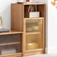 Glass Paned Solid Wood Shelves Included Modern Accent Cabinet