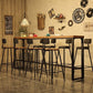 Industriale 1/4/5/9 pezzi tavolo da bar set rettangolo tavolino in legno con sgabelli alti