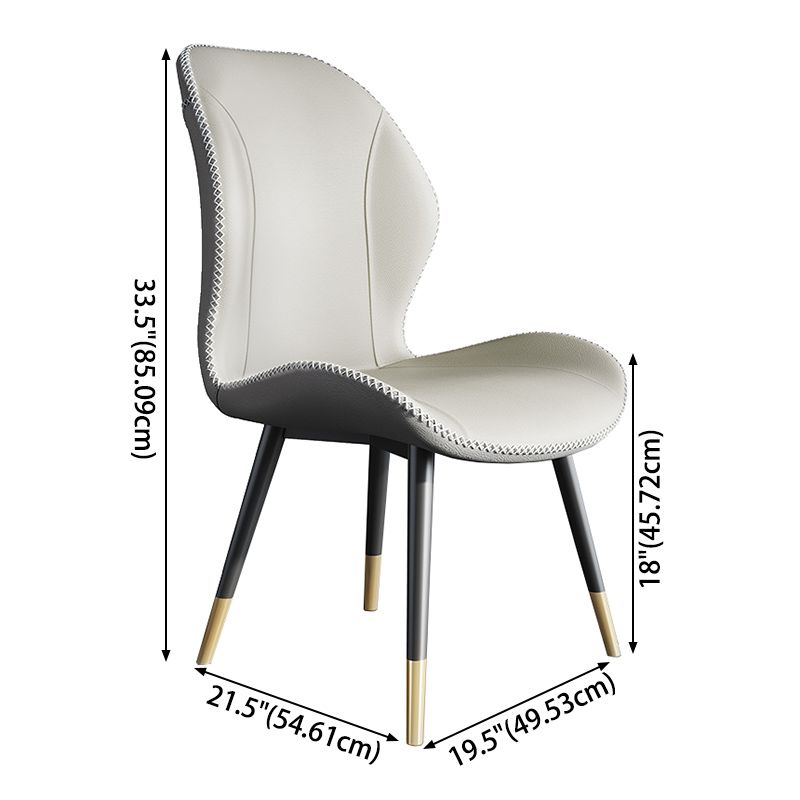 Scandinavian Style Wingback Side Chair Leather Dining Armless Chairs for Kitchen Clearhalo ' kitchen&dining_furn' 'Dining Chairs' 'Dining Tables & Seating' 'dining_chair' 'furn' 'furn_dining_chair' 'Furniture' 'furniture_dining_chair' 'Kitchen & Dining Furniture' 'kitchen' 1200x1200_bf13294e-3264-4c7f-a65c-2a641951539f
