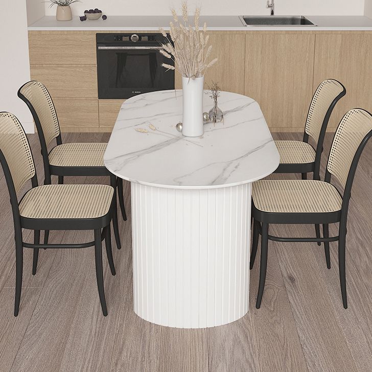Contemporary Style Stone Dining Table Double Pedestal Table for Dining Room Clearhalo ' dining_table' 'Dining Tables & Seating' 'Dining Tables' 'furn' 'furn_dining_table' 'Furniture' 'furniture_dining_table' 'Kitchen & Dining Furniture' 'kitchen&dining_furn' 'kitchen' 'kitchen_dining_table' 1200x1200_bf14441c-263b-4478-8de3-9f7a2d3f2bed