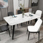 Sintered Stone White Dining Table Retro Modern 4 Legs Table for Dining Room Clearhalo ' dining_table' 'Dining Tables & Seating' 'Dining Tables' 'furn' 'furn_dining_table' 'Furniture' 'furniture_dining_table' 'Kitchen & Dining Furniture' 'kitchen&dining_furn' 'kitchen' 'kitchen_dining_table' 1200x1200_bf147a46-7025-4978-9de2-0e7126e4ac89