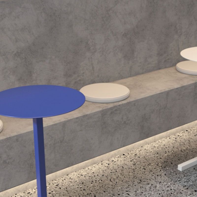 Round Abstract Base Design Metal Side Table Medieval Modern Style