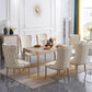 Nordic 1/2/7 Pieces Furniture Rectangle Stone Dining Table Set in White