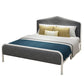 Metallpolsterbett mit Camelback Kopfteil Low Profile Bett