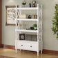 Etagere Open Back Bookshelf Nordic Solid Wood Bookcase with Drawer