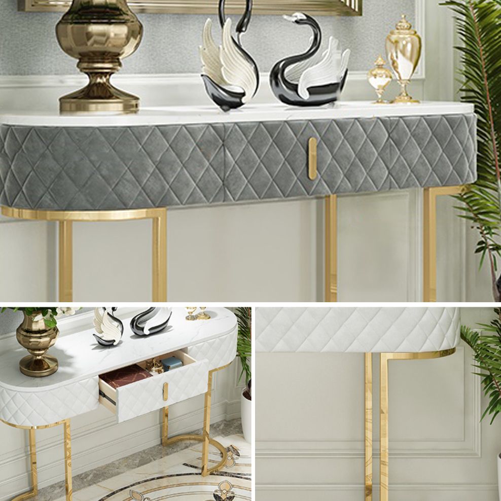 Tavolo console di marmo glam tavolo divano console in ferro dorato per sala