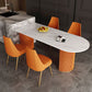 Metal Traditional Luxury Dining Table Free Form Sintered Stone Table with Double Pedestal Clearhalo 'Dining Tables & Seating' 'Dining Tables' 'dining_table' 'furn' 'furn_dining_table' 'Furniture' 'furniture_dining_table' 'Kitchen & Dining Furniture' 'kitchen' 'kitchen_dining_table' 1200x1200_bf174747-0ef0-42bd-9374-667076bb8e05