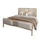 Glam Metallic Open-Frame Bed with Fabric Upholstered Headboard Clearhalo 'Bedroom Furniture' 'Beds' 'furn' 'furn_beds' 'Furniture' 1200x1200_bf185c21-2ed8-4ada-a7ae-f99fec3691d2