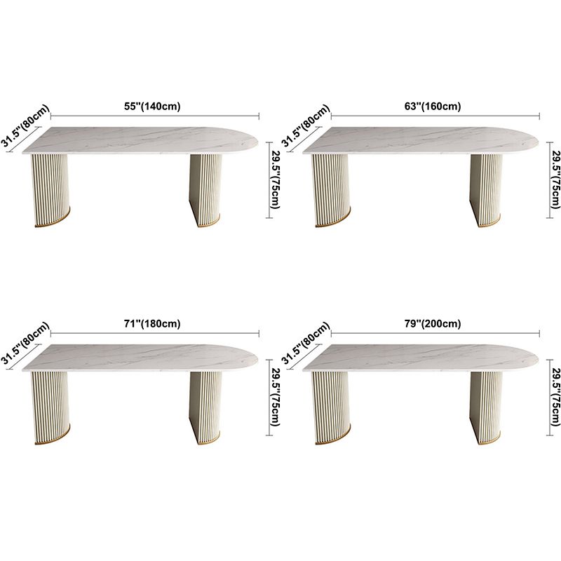 Oval Shape Modern Style Dining Table White Fixed Table with Sintered Stone Clearhalo ' dining_table' 'Dining Tables & Seating' 'Dining Tables' 'furn' 'furn_dining_table' 'Furniture' 'furniture_dining_table' 'Kitchen & Dining Furniture' 'kitchen&dining_furn' 'kitchen' 'kitchen_dining_table' 1200x1200_bf18831e-4332-42eb-9f98-c881b7b48b60