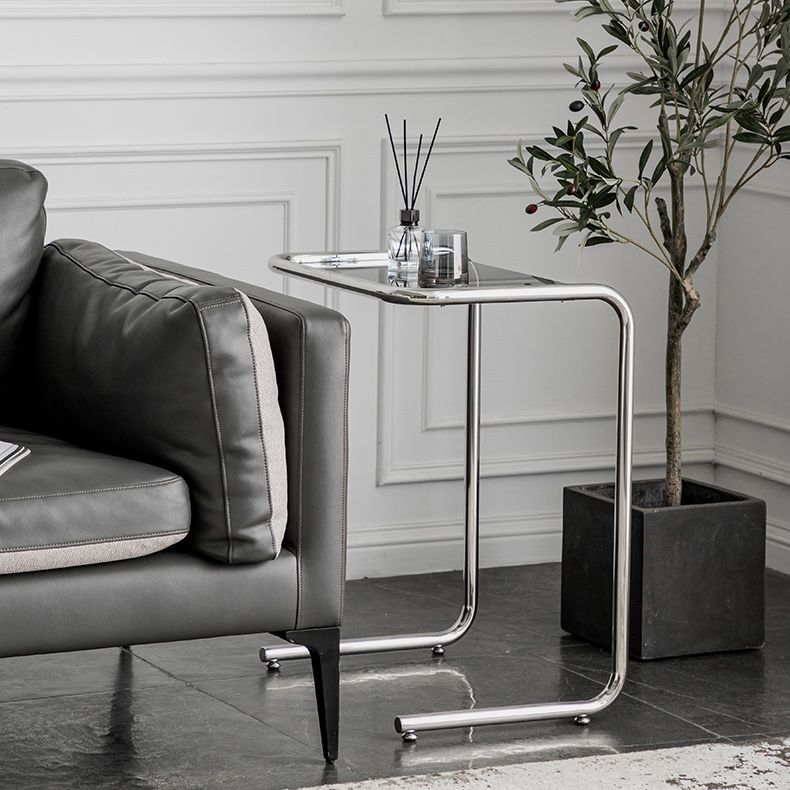 Tavolo da corner in vetro modernistico in vetro in metallo c laterale per soggiorno