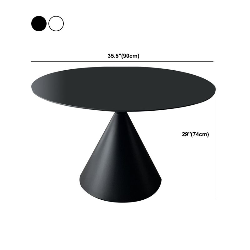 Contemporary Style Round Dining Table Steel Pedestal Base Table for Home Clearhalo 'Dining Tables & Seating' 'Dining Tables' 'dining_table' 'furn' 'furn_dining_table' 'Furniture' 'Kitchen & Dining Furniture' 1200x1200_bf1a22dc-722f-4027-8a9f-a8db57d3e291