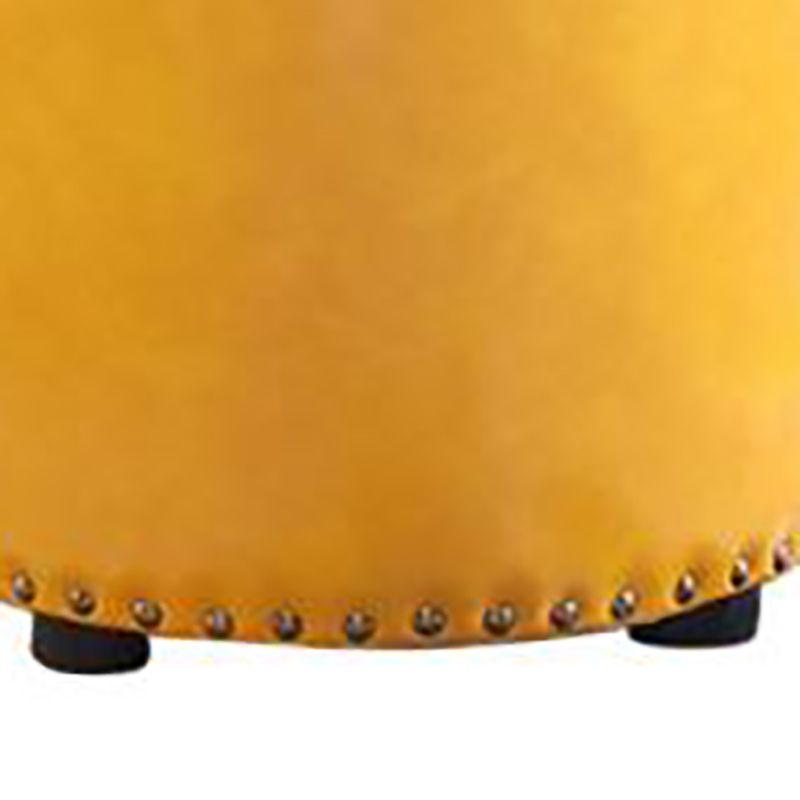 Round Contemporary Pouf Pure Color Nailhead Trim PU Leather Pouf Ottoman Clearhalo 'furn' 'furn_ottomans_poufs' 'Furniture' 'Living Room Furniture' 'Ottomans & Poufs' 'ottomans_poufs' 1200x1200_bf1a6ecf-76a1-4134-b33d-11f9d6176898