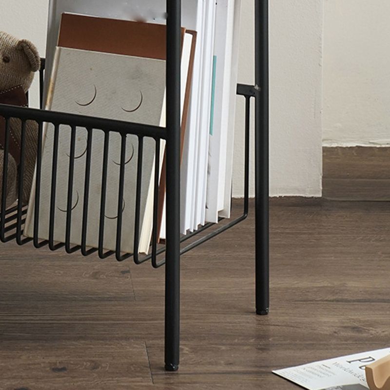 長方形のトレイ上部サイドテーブル鉄4脚エンドテーブルストレージ付き