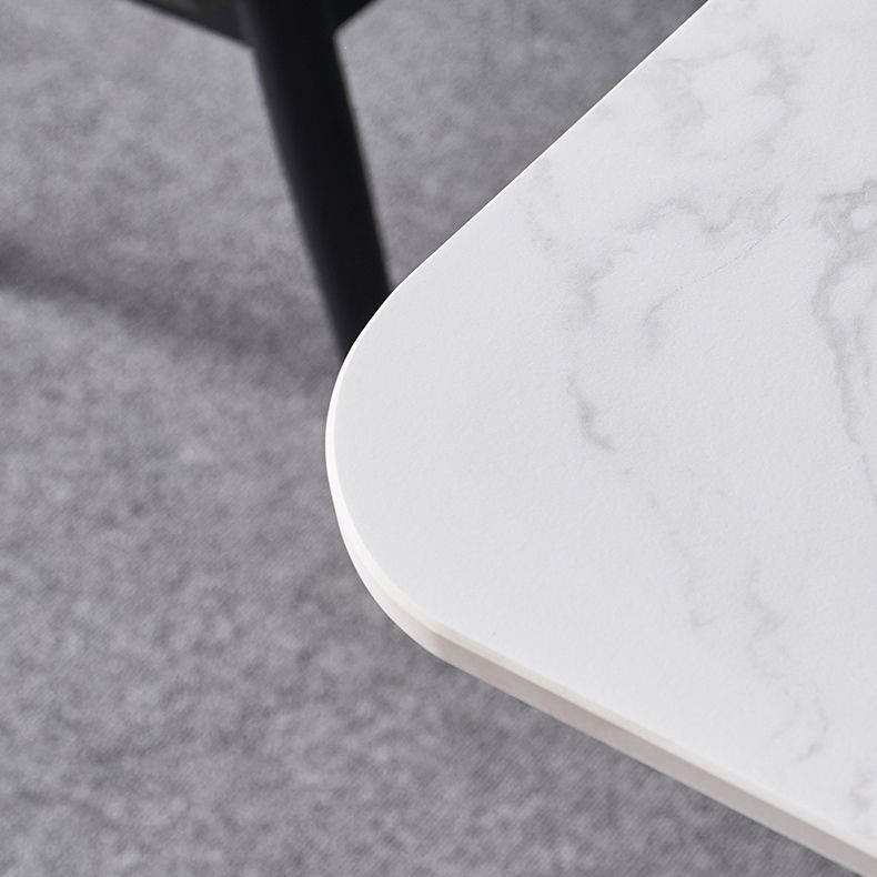 White Stone Top Dinette Set 1/4/5 Pieces Modern Indoor Dining Table Set Clearhalo 'Dining Room Sets' 'Dining Tables & Seating' 'dining_room_set' 'furn' 'furn_dining_room_set' 'Furniture' 'Kitchen & Dining Furniture' 1200x1200_bf1f6716-53dd-42d2-8fe9-9f7d49c13030